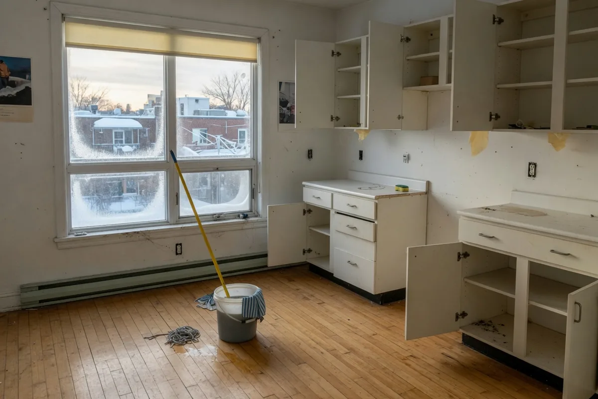 Empty apartment during a move-out clean