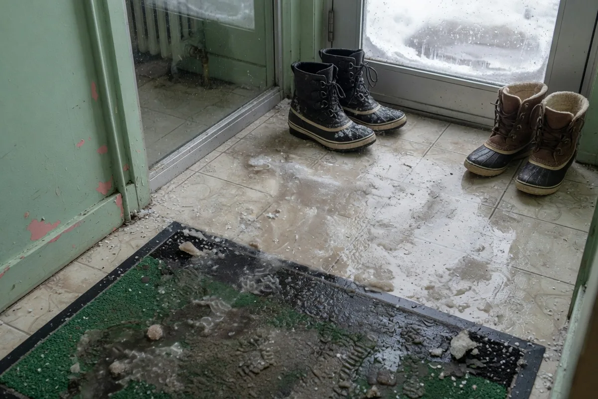 Winter salt, slush and the entryway