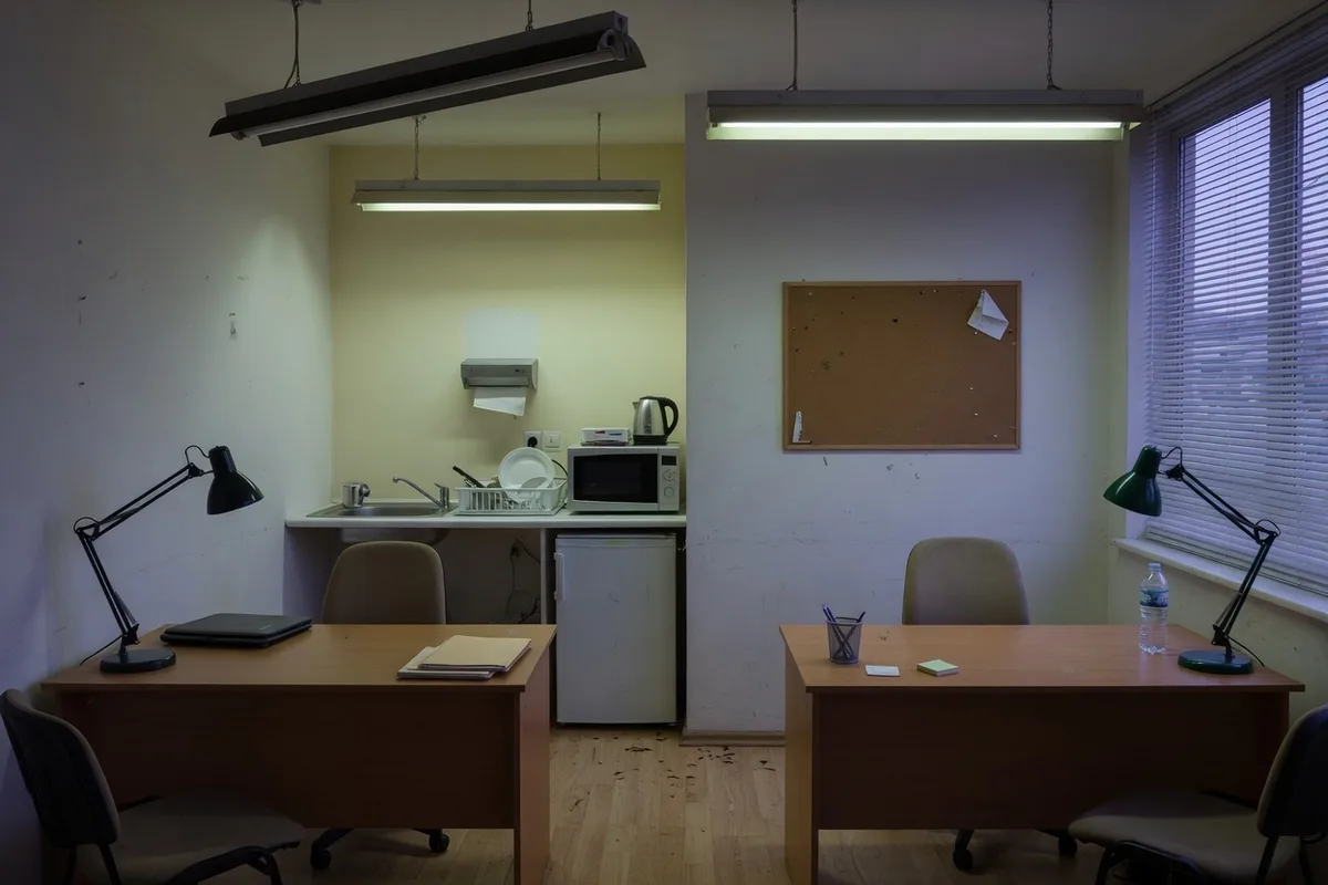 Small office after an after-hours clean